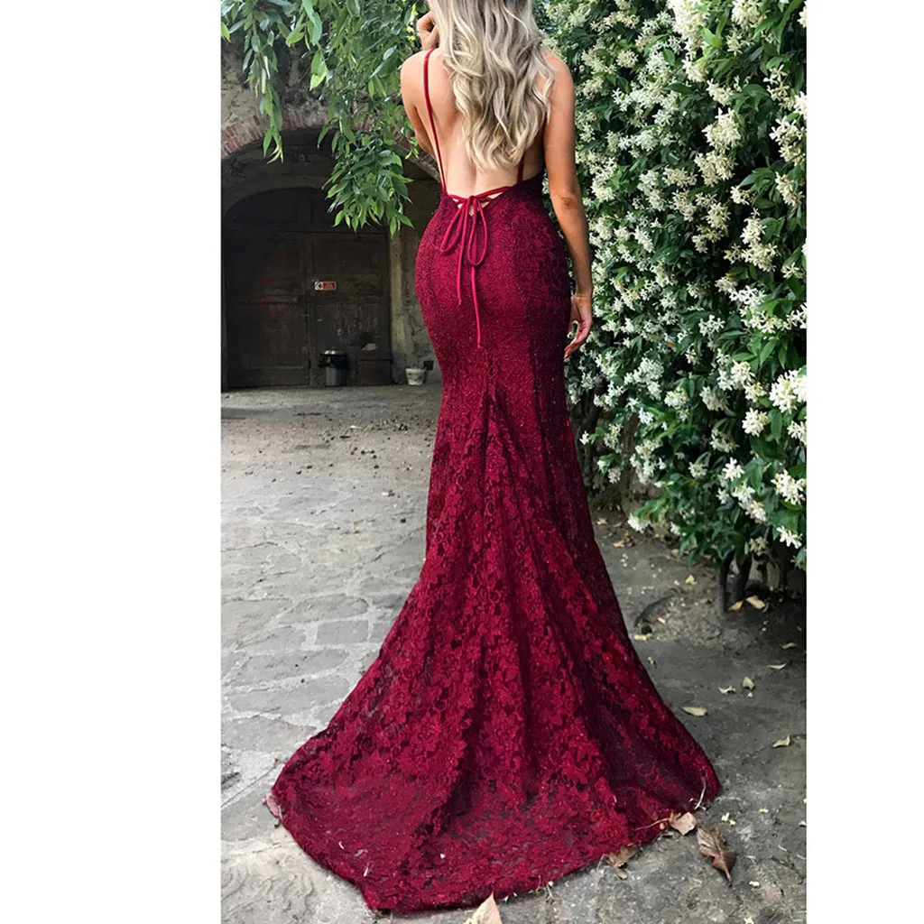 Женское кружевное соблазнительное облегающее Бандажное Красное длинное