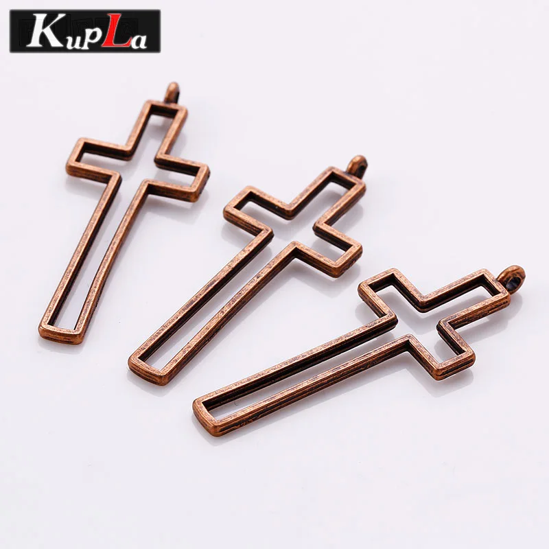 Kupla винтажные металлические Религиозные Подвески кресты DIY аксессуары кресты подвески Подвески для изготовления ювелирных изделий 30 шт./лот C5272 - Окраска металла: Покрытие антикварной медью