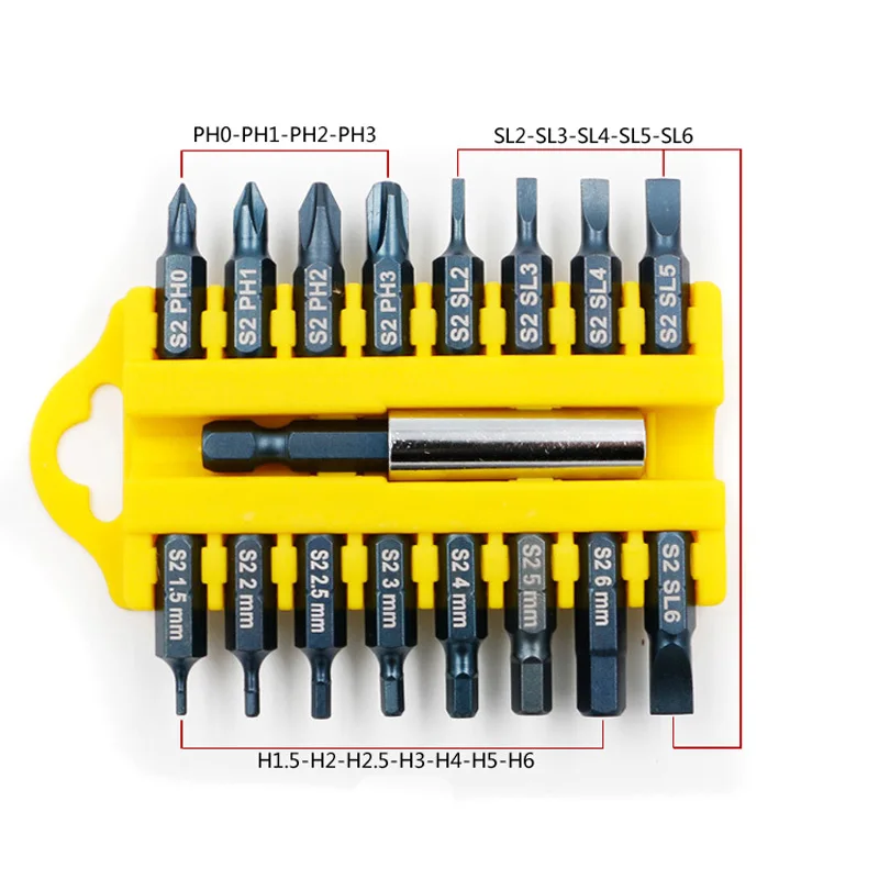 Новинка 17 шт./компл. 4 типа Шестигранная звезда Torx магнитный держатель отвертка