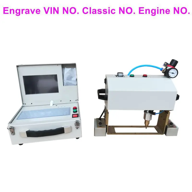160*40mm Portable VIN/Chassis number dot peen marking machine price Metal nameplate engraving machine vin number