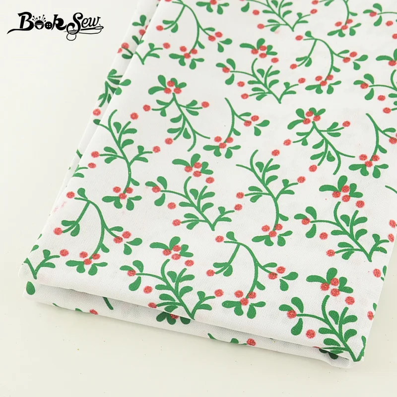 Booksew Лен Ткань 50x150 см Новогодние товары Стиль цветочный Дизайн Вышивание метр