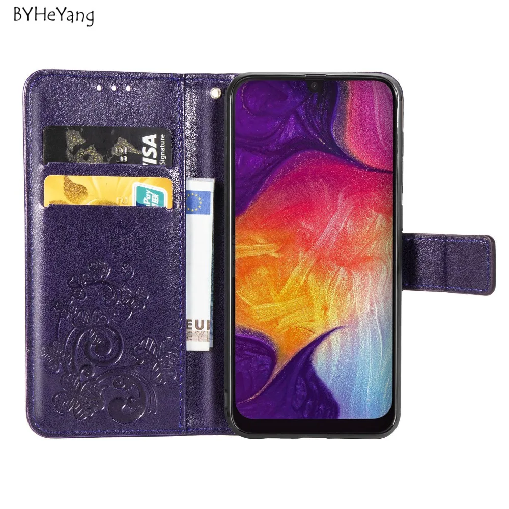 Чехол бумажник для Samsung Galaxy A50 чехол из искусственной кожи с подставкой A 50 2019 A505