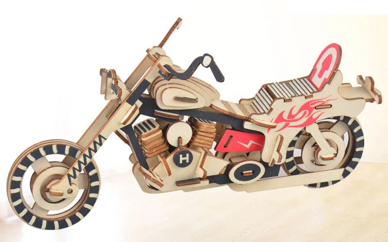 Коллекция мотоциклов 3d пазл деревянные игрушки для детей Playmobil Развивающие