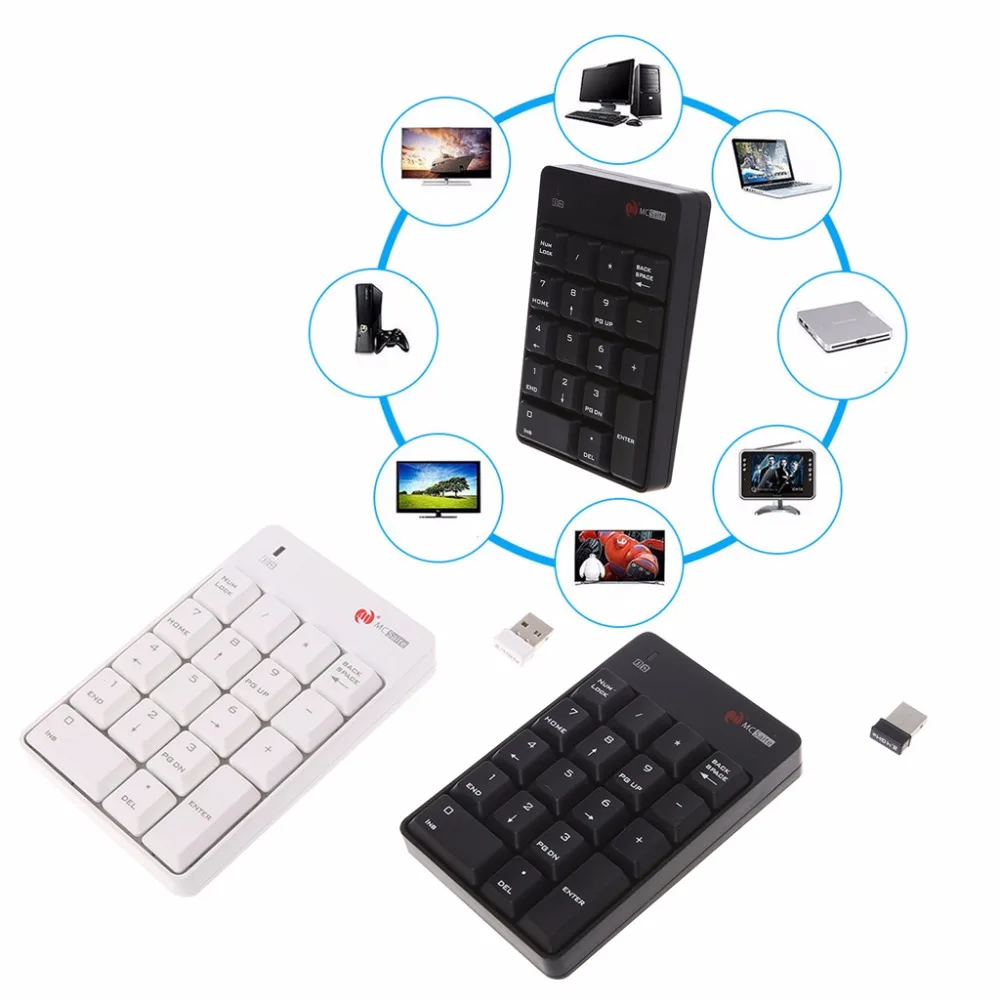 2018 2 4 ГГц Беспроводной Цифровая клавиатура USB Numpad номер 18 ключи Pad для ПК рабочего