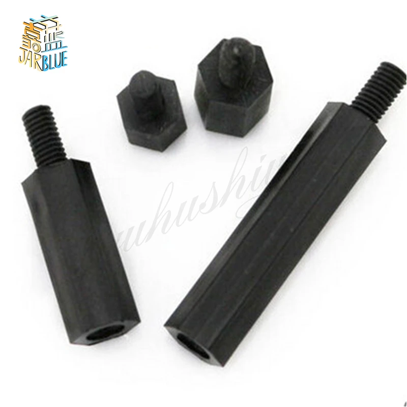 50 шт. M2* L+ 5 мм M2.5/M3/M4* L+ 6 мм резьба черный Расстояние Винт пластик для PCB Материнская плата фиксированная нейлоновая стойка-распорка NL16