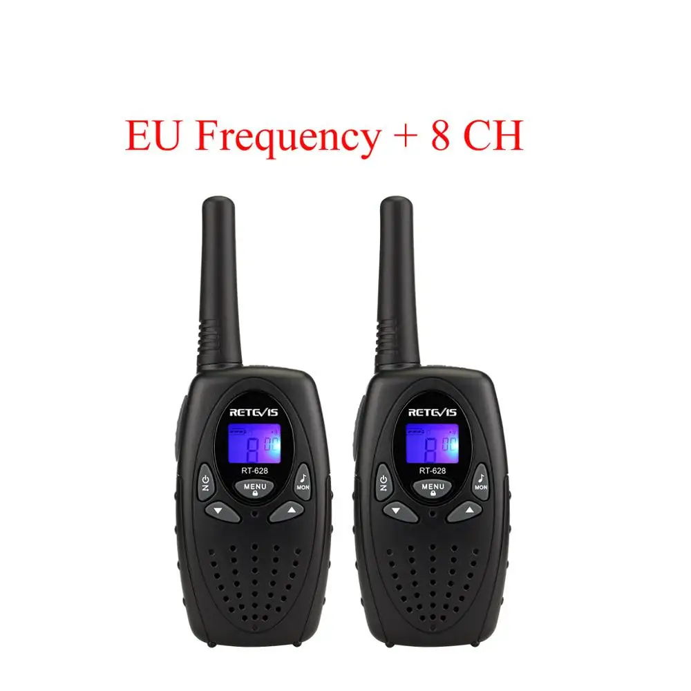 4 шт. мини-рация для детей 4 цвета Retevis RT628 0,5 Вт UHF PMR446 ЖК-дисплей портативные любительские двухсторонние игрушечные рации - Цвет: Black EU 8CH