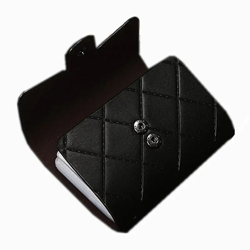 Простой Цветочный с застежкой из натуральной кожи женские визитницы в клетку