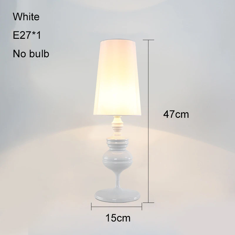 White no bulb Современные настольные лампы E27, 220 В, 110 В, настольные лампы для гостиной, спальни, прикроватные лампы для чтения, золотой, серебряный абажур, скандинавский стиль - Цвет абажура: White no bulb