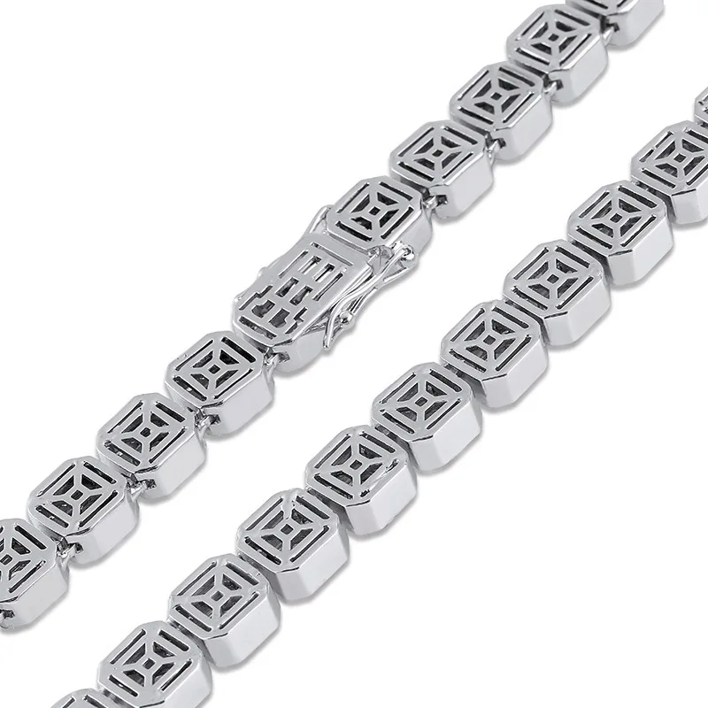 10 мм золото серебро хип хоп Bling Iced Out 1 ряд решетки AAA CZ камень теннисная цепочка кубический цирконий Чокеры мужские цепочки