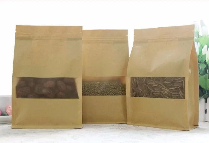 Упаковка из крафт бумаги упаковка для хранения продуктов сумка Doy пакет стоячий