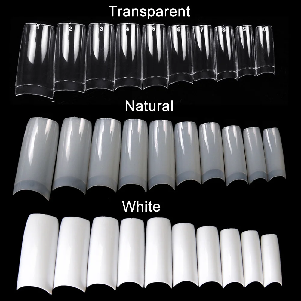 

100/500pcs Tips Transparent Half Cover Nails Half French False Nail Art Tips Acrylic UV Gel Manicure Tip DIY Tool