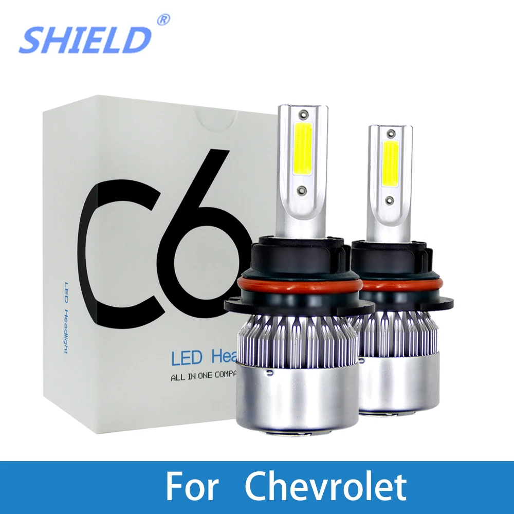 2 шт. Светодиодные Автомобильные фары 12 В LED 6000 К белый светодиод H4 H7 H11 9005 лампочки