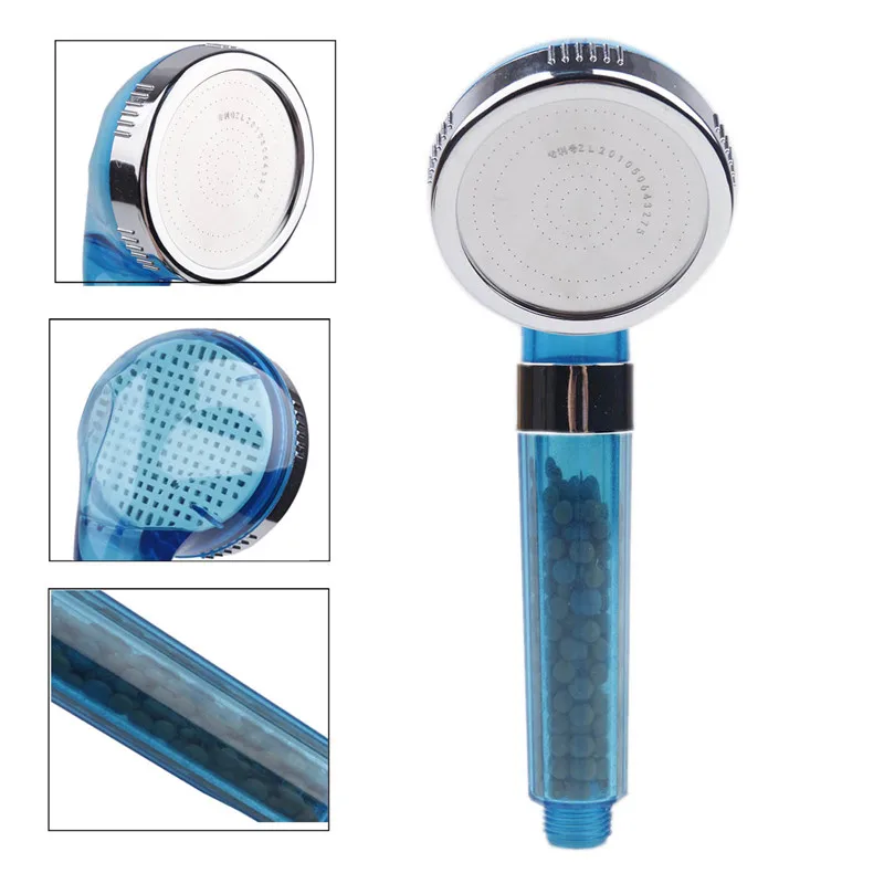 

1PC Hand Shower Bathroom Booster SPA Anion Water-saving Handheld Rain Shower Head Nozzle With 2 Colors Round Plastic Showerhead