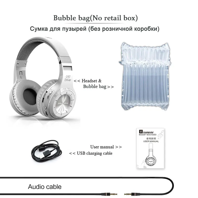 white no box Наушники Bluedio HT гарнитура Bluetooth Версия 5,0 Беспроводная гарнитура стерео наушники с микрофоном - Цвет: white no box