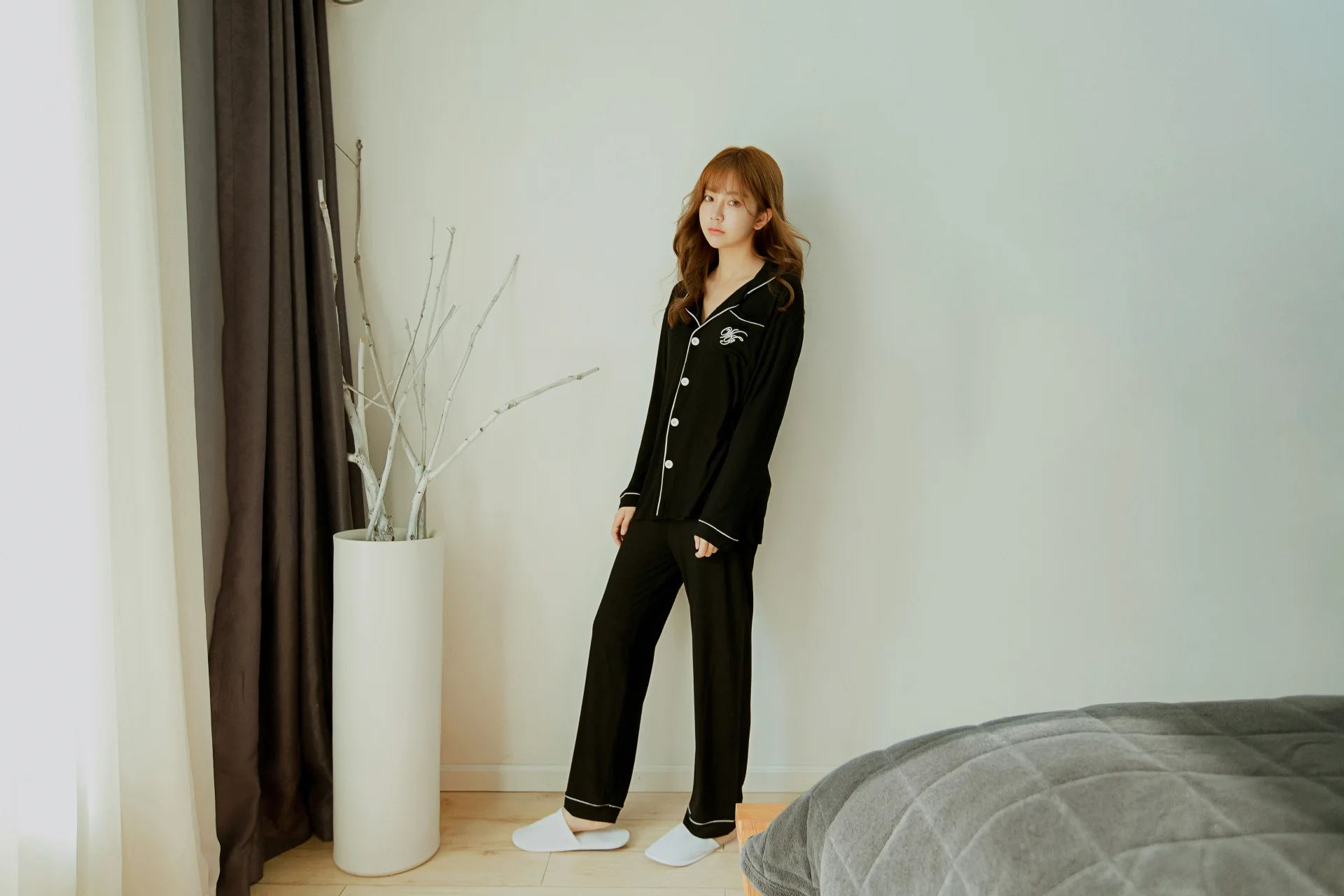 Autumn Winter Women Pajamas Sets Korean Sleepwear Sexy Pyjamas Women Cotton Embroidery Nightwear Long Sleeve Pijama Set