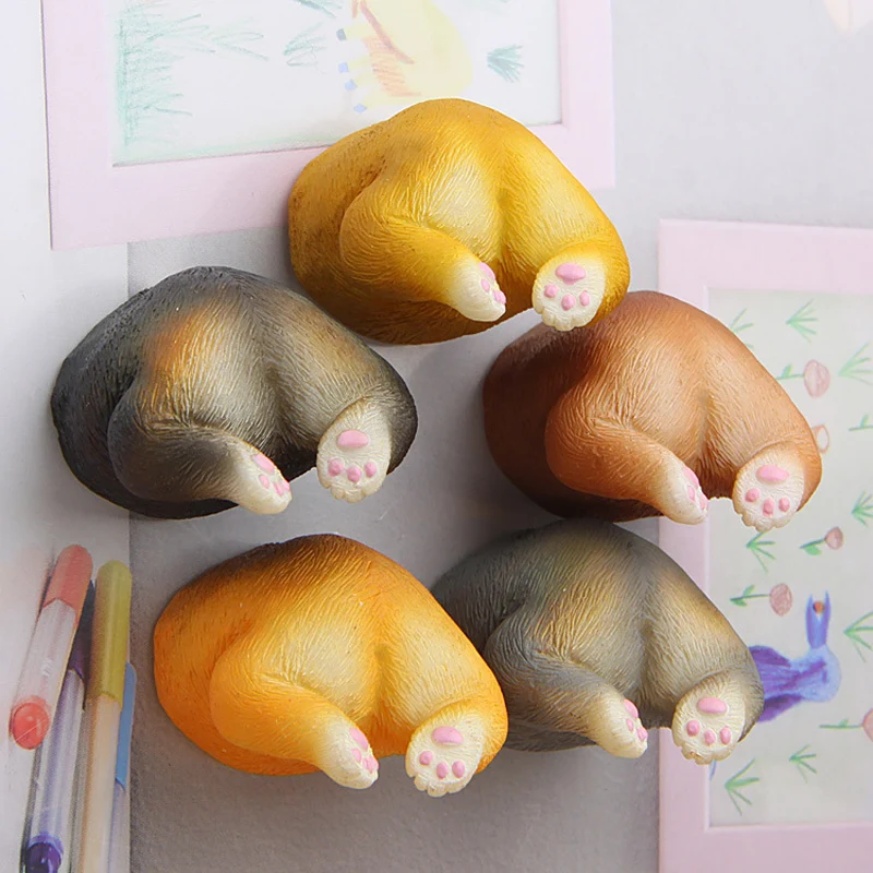 Милый 3D лежащий корги собака задница мультфильм животное креативные магниты на