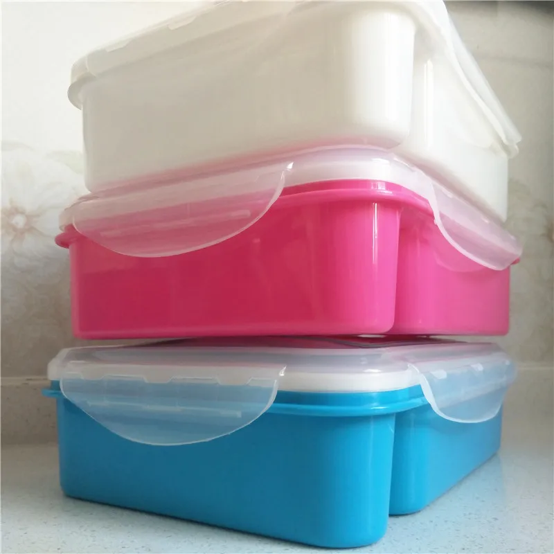 1 шт. Bento Ланч бокс полностью Герметичный пищевой 4 отсек Box миска для супа с