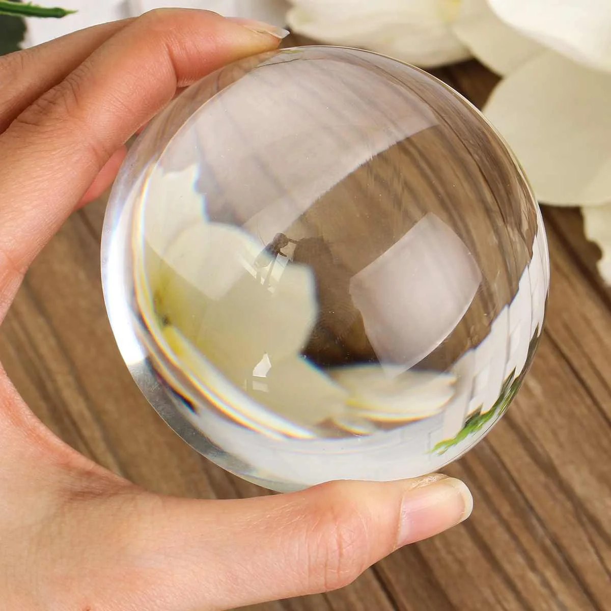 Пресс-Папье полупрозрачные линзы круглые кристаллы шар 80 мм фото Lensball фон Декор K9 стекло кристалл