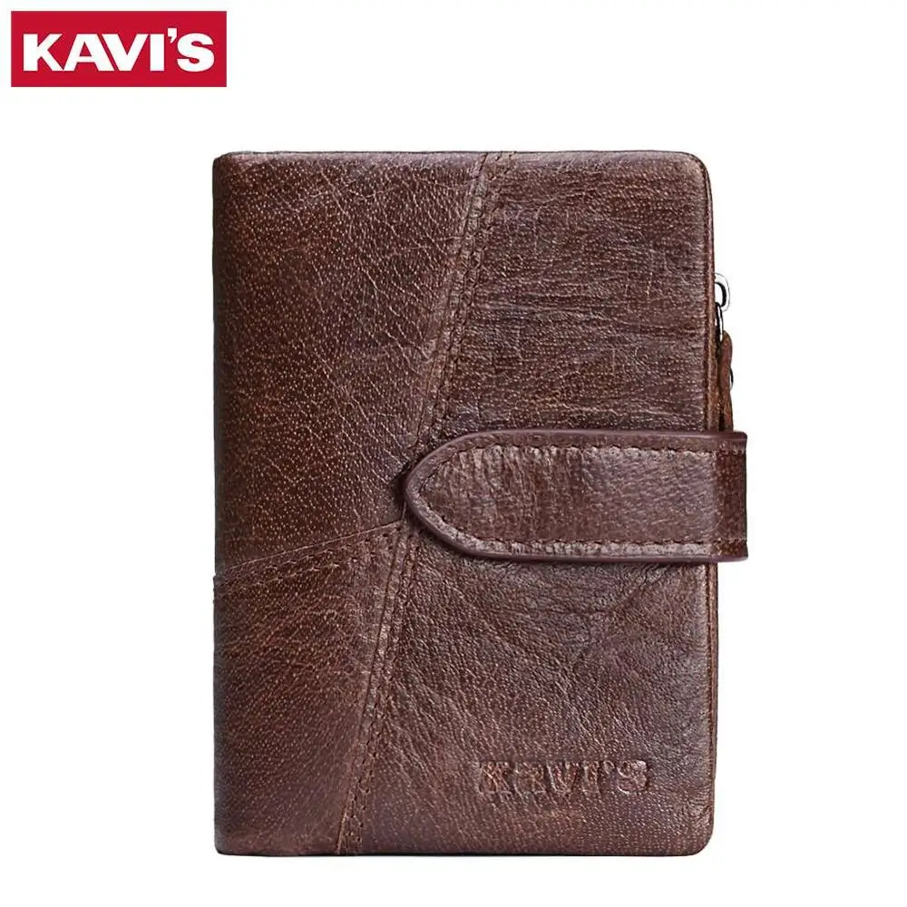 Coffee M KAVIS женский кошелек из натуральной кожи кошелек для монет и маленький Walet Portomonee Леди Деньги зеленая молния Perse держатель для карт Perse - Цвет: Coffee M