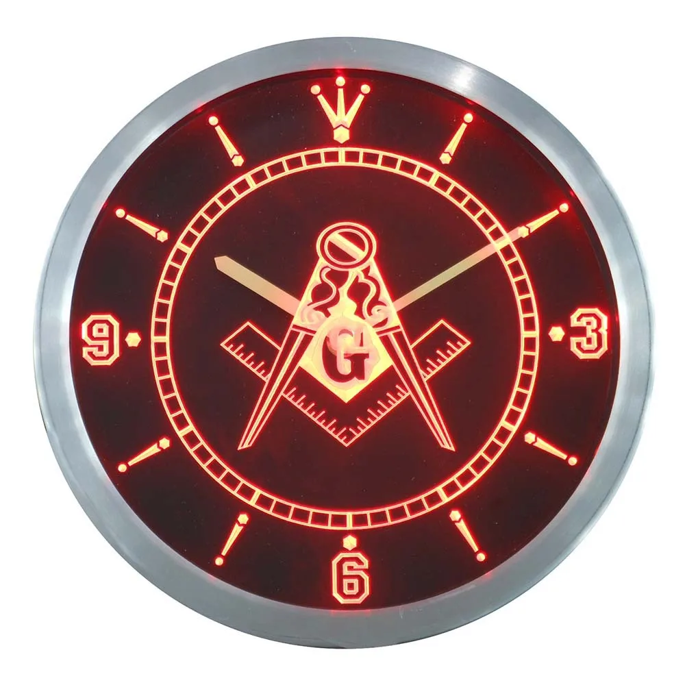 Nc0087 масонский масон Freemason неоновые светодиодсветодиодный настенные часы|wall clock|led