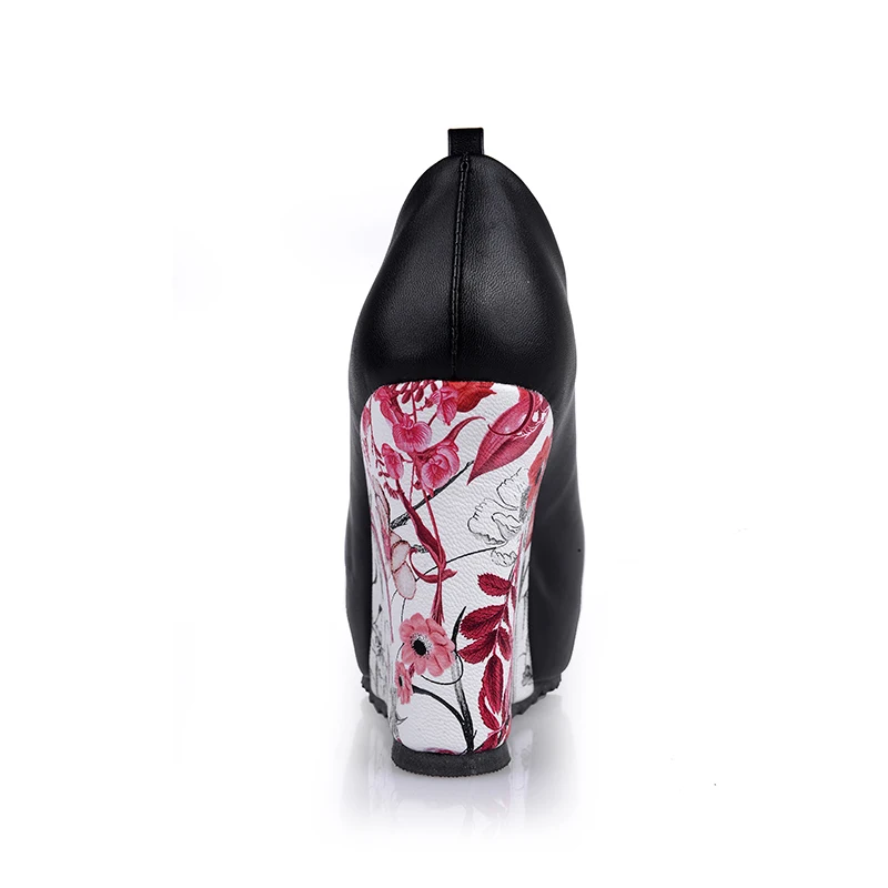

Spring Autumn Women Pumps Platform High Wedges Heels Peep Toe Casual Fashion Shallow Flower Buckle Strap Big Size Lady Shoes
