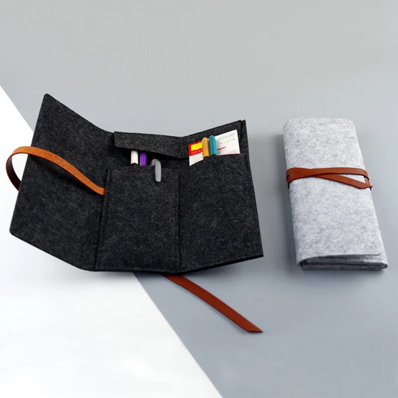 Минималистичный фетровый пенал однотонные тканевые Чехлы для карандашей