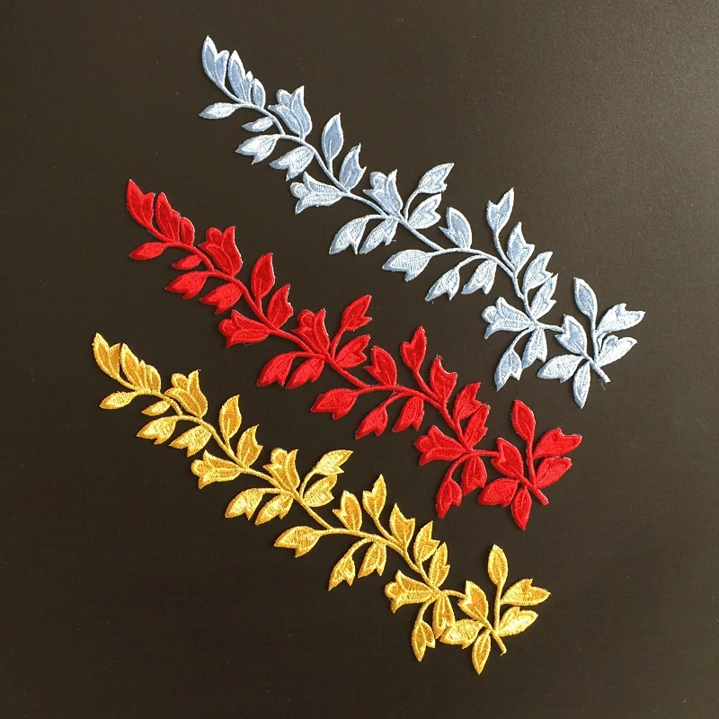 Новый дизайн красный золотой лист патчи для одежды свадебное украшение платье