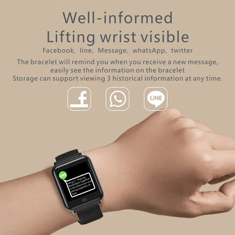 Q9 Blood Pressure Heart Rate Monitor Smart Watch IP67 Waterproof Sport Fitness Trakcer Men Women Smartwatch | Электроника