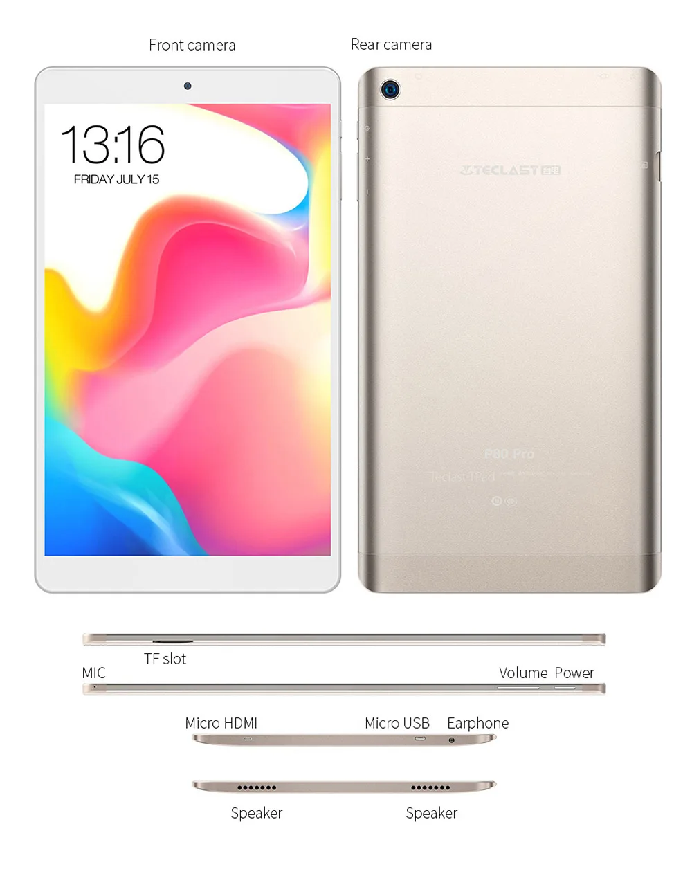 Teclast P80 PRO 8 дюймов 1920*1200 MT8163 4 ядра 2G Оперативная память 16/32G Android 7,0 двухдиапазонный Wi-Fi планшет ПК