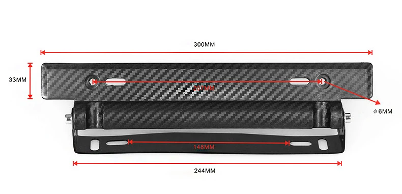 

car-styling Adjustable Universal Racing Carbon Fiber Number Car License Plate Frame Holder