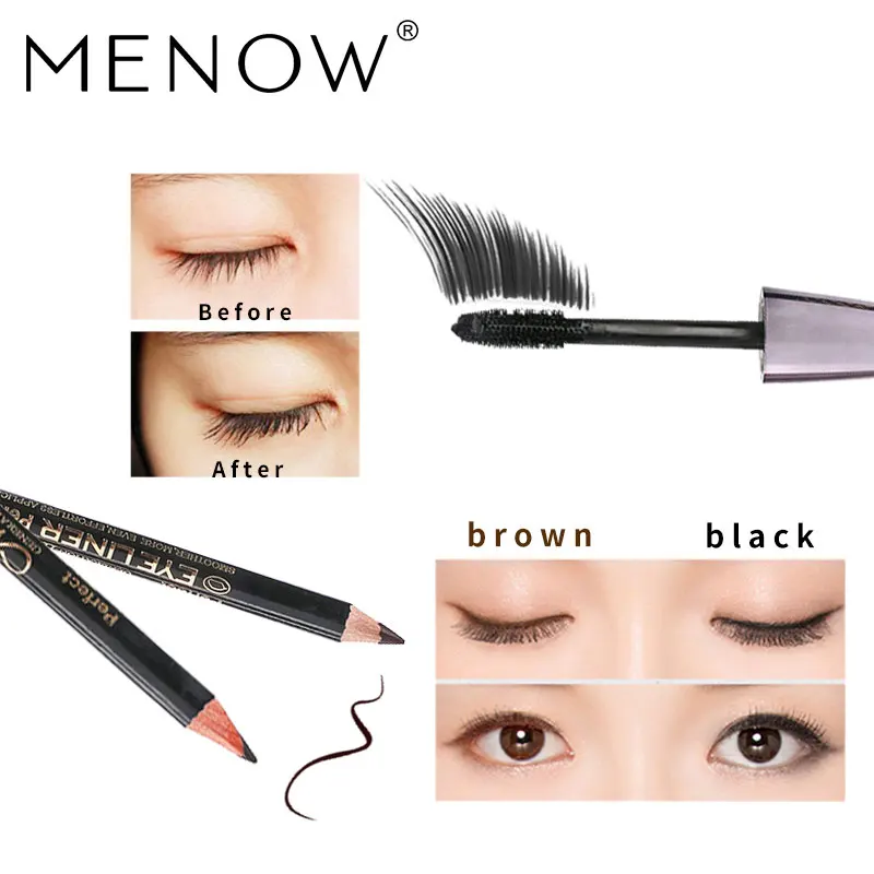 Menow бренд Make Up Set Прозрачный управления масло дышащий порошок 24 ЧАСА прочного и 4