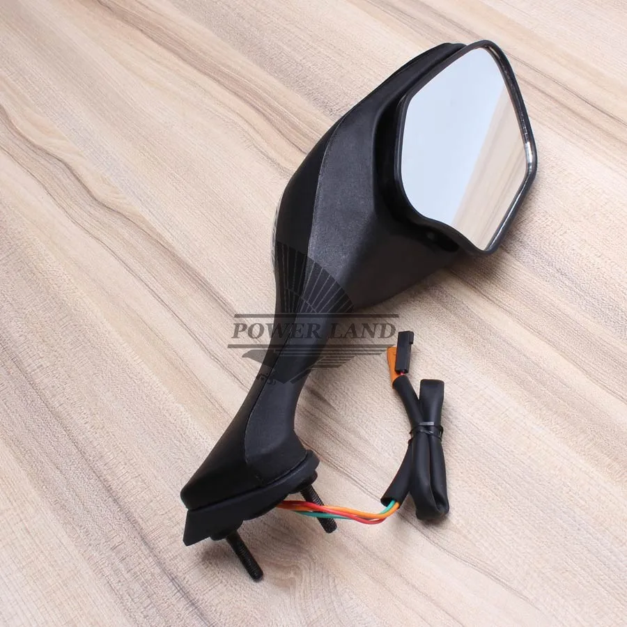 Металлические Боковые Зеркала для мотоцикла + Янтарная лампа с поворотным