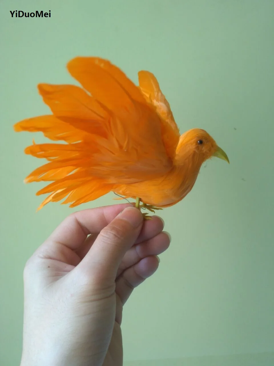 

orange feathers small bird about 15x22cm spreading wings bird handicraft,prop,home garden decoration gift p1914