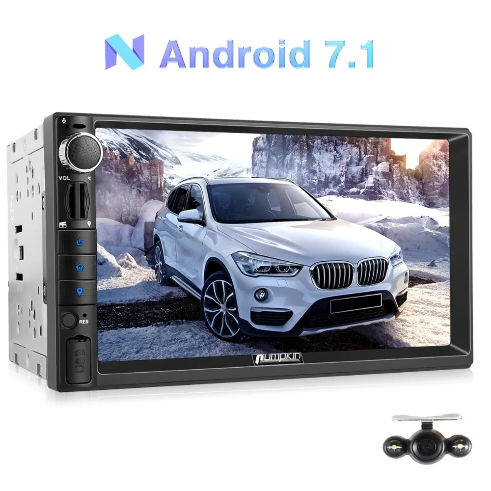 Тыква Android 7 1 стерео 2 Din универсальный автомобильный Радио gps навигация