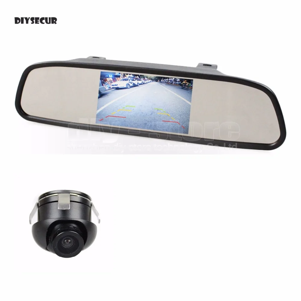 DIYSECUR 4.3 Inch Car LCD Rear View Rearview Mirror Monitor + 360 HD / Front Side Camera Cam | Автомобили и мотоциклы