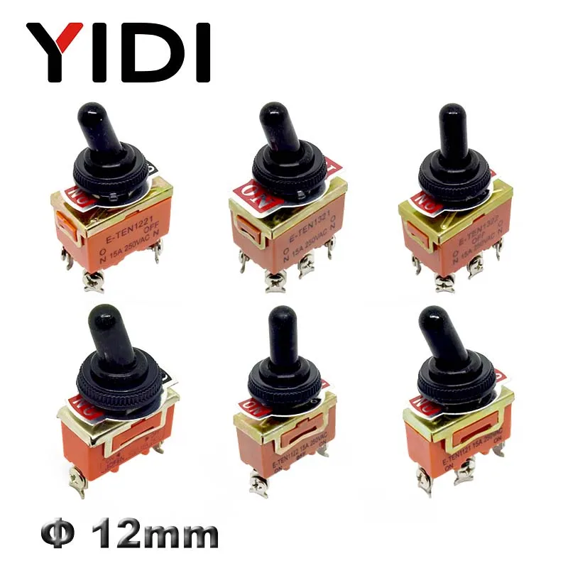 15A 250V KN3C E-TEN1322 1021 1122 1221 1321 6pin тумблер ВКЛ. Выкл. SPST переключатель 3pin вкл. Выкл. ВКЛ. Вкл. DPDT водонепроницаемая крышка