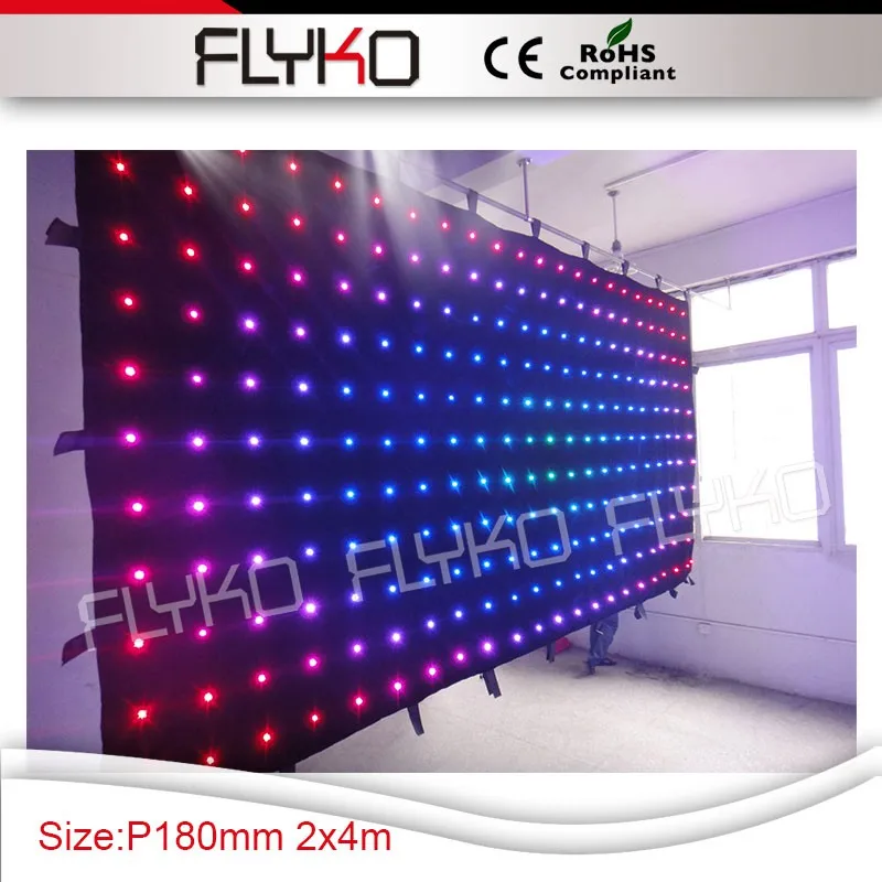 led vision cloth dj stage effect P18cm 7ft high by 14ft width full color lamps wedding equipment for tv show | Лампы и освещение