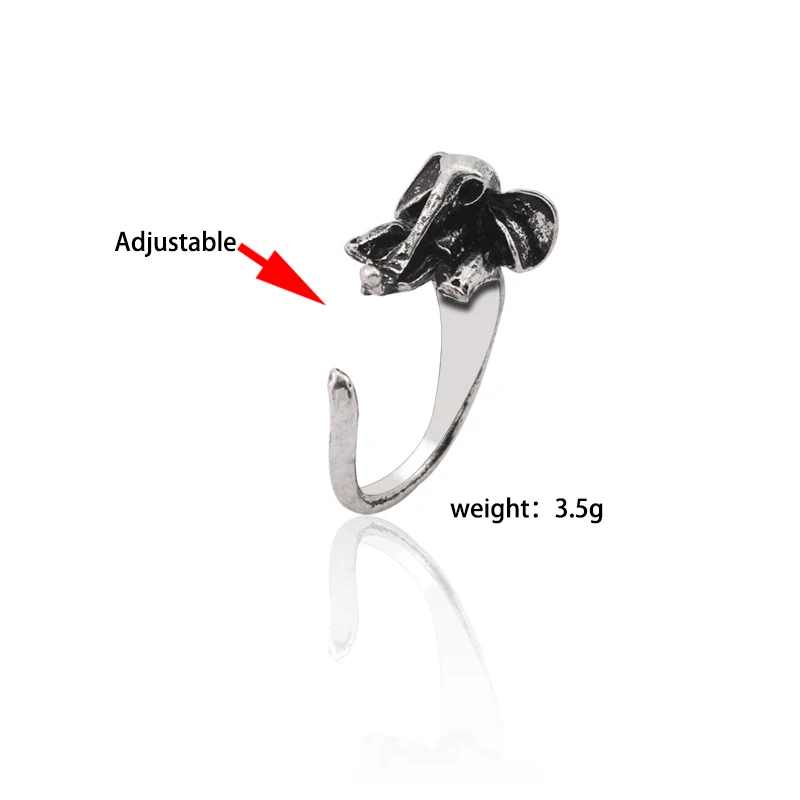 

Classical Chic Elephant Ring Men And Women Punk Animal Ring Adjustable Opening Ring Fashion Jewelry Unisex Holiday Gift