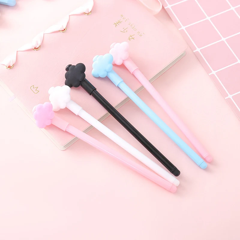 5 шт. милые ручки с облаком новинка одноцветные гелевые кавайные нейтральные для