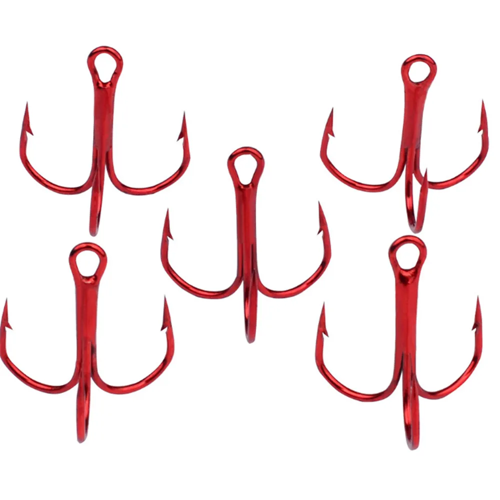 

10pcs/lot Super Sharp Saltwater Red Fishing Hooks High-Carbon Steel 3X Treble Hooks 2# 4# 6# 8# 10# High Strength Hooks