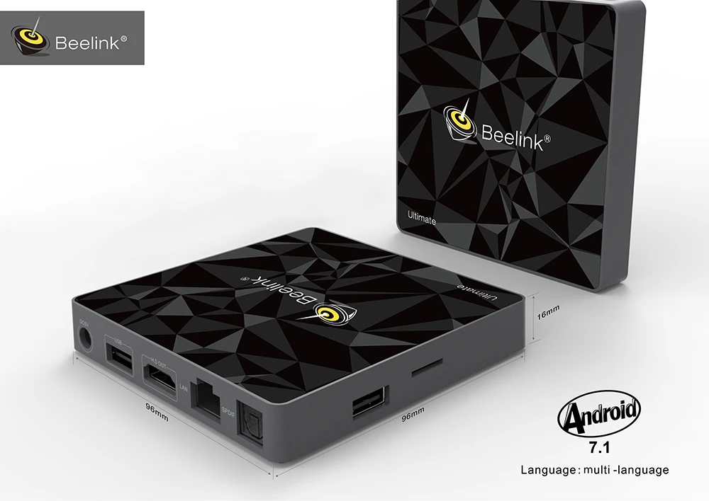 Натуральная Beelink GT1 Ultimate ТВ коробка Android 7 1 Amlogic S912 Восьмиядерный DDR4 Smart BT 4 0 5G WI FI