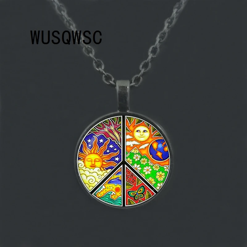 WUSQWSC 2018 Новые горячие модные ювелирные изделия знак ожерелье мира Шарм Хиппи