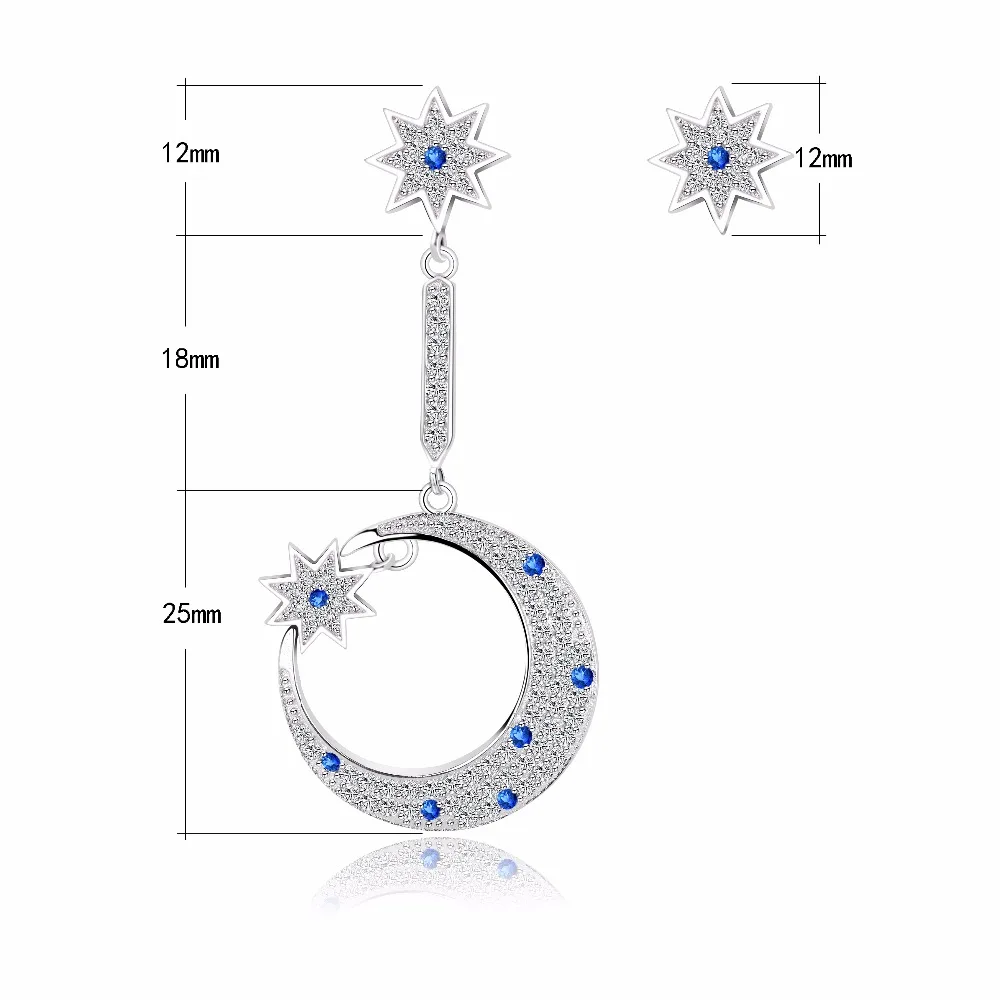 Женские серьги EFOX модные длинные серьги-пусеты с австрийскими кристаллами |
