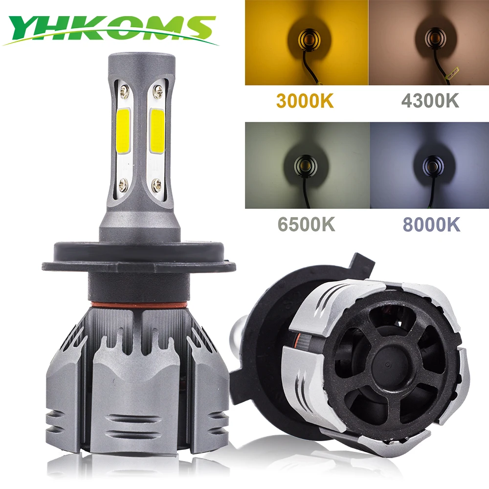 Автомобильные светодиодсветодиодный лампы YHKOMS H4 H7 H11 LED H1 H3 H8 H9 9005 9006 880 H27 881 K 3000K 4300K