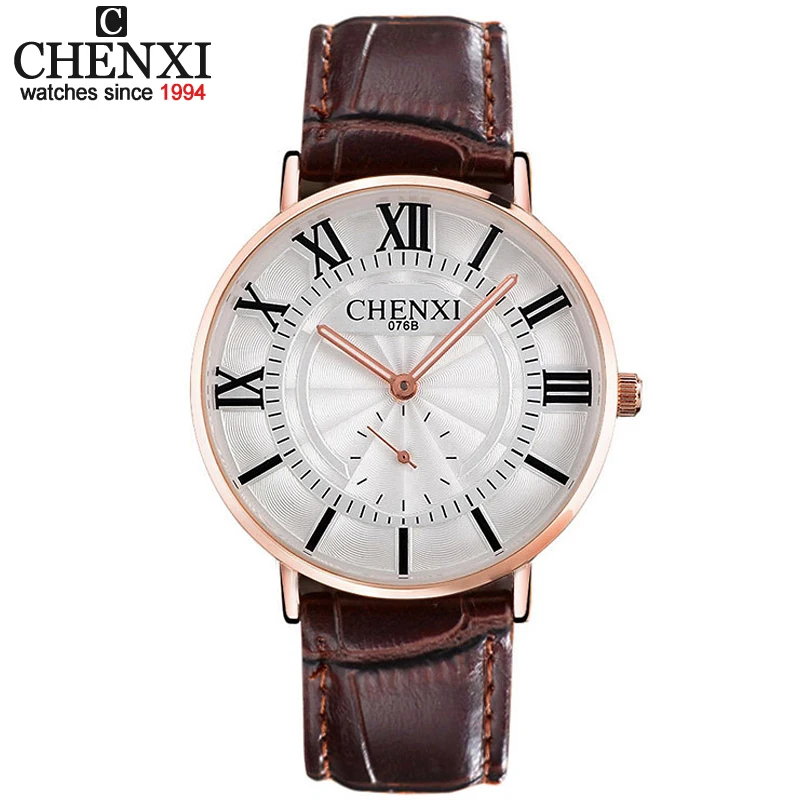 Роскошные Брендовые Часы CHENXI 076B мужские Модные Повседневные кварцевые часы