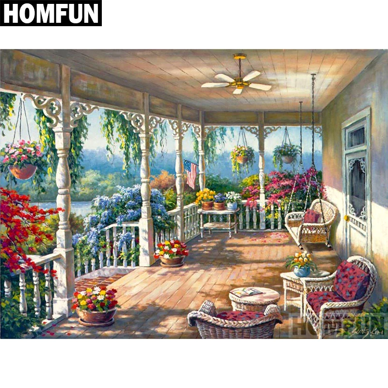 Алмазная живопись HOMFUN A06568 полноразмерная/круглая вышивка сделай сам с
