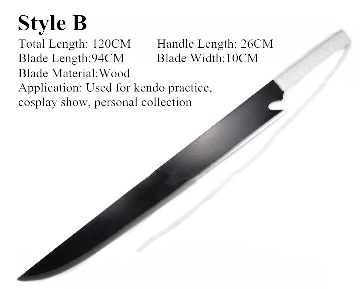Бесплатная доставка нож для косплея из аниме Kurosaki Ichigo Katana лезвие оружия реквизит