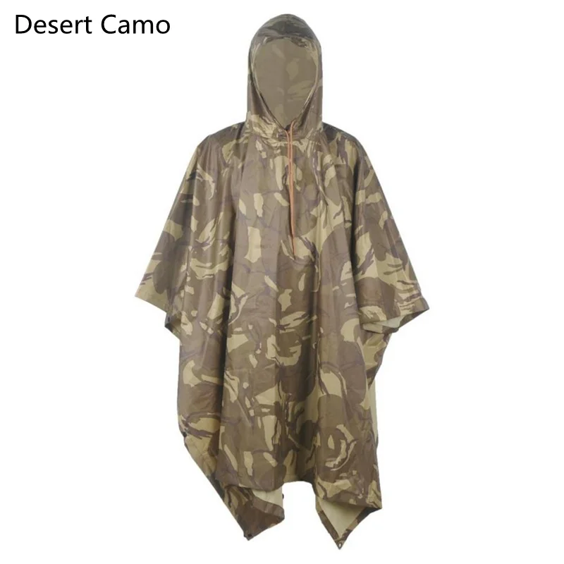 Многофункциональный дождевик в стиле милитари камуфляжный плащ для экстренных