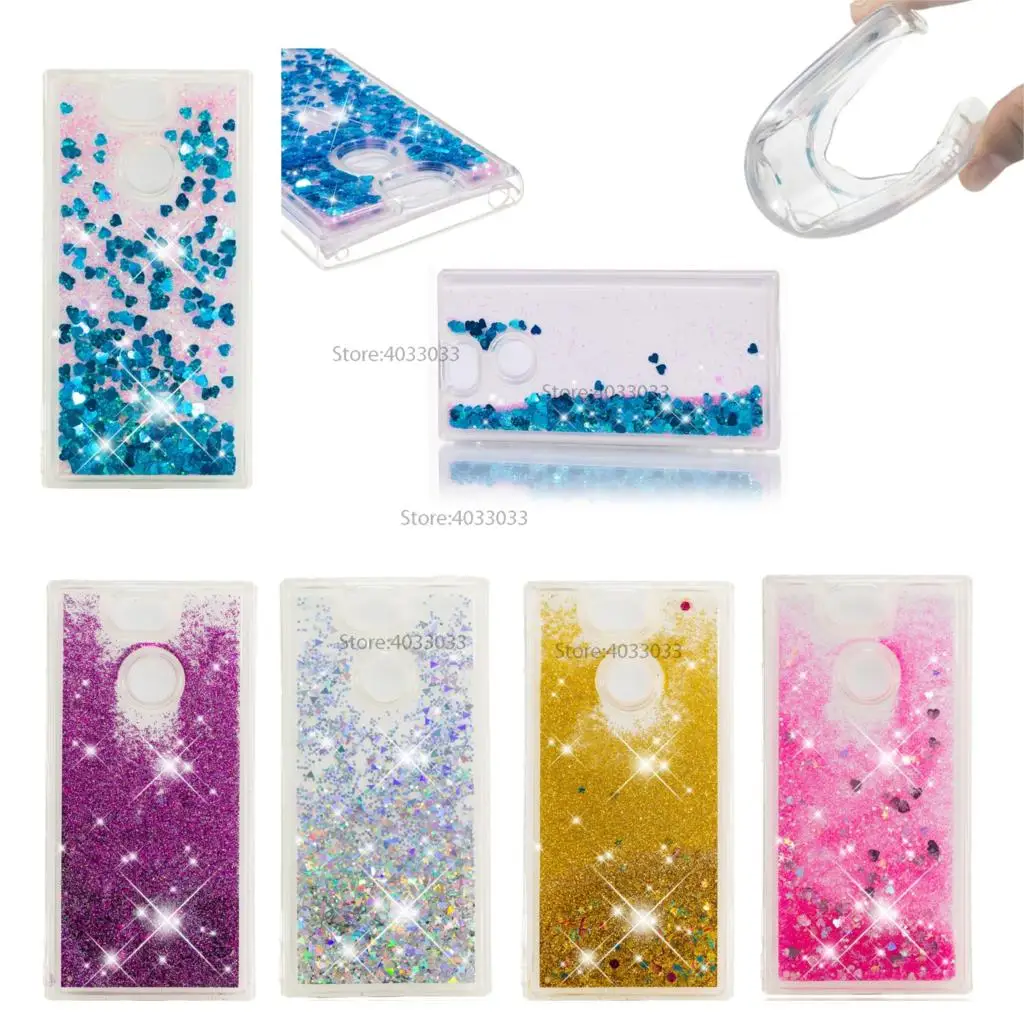 ТПУ чехлы для sony Xperia XA2 H3113 H3123 H3133 динамический поток жидкости флэш-Crystal Clear задняя