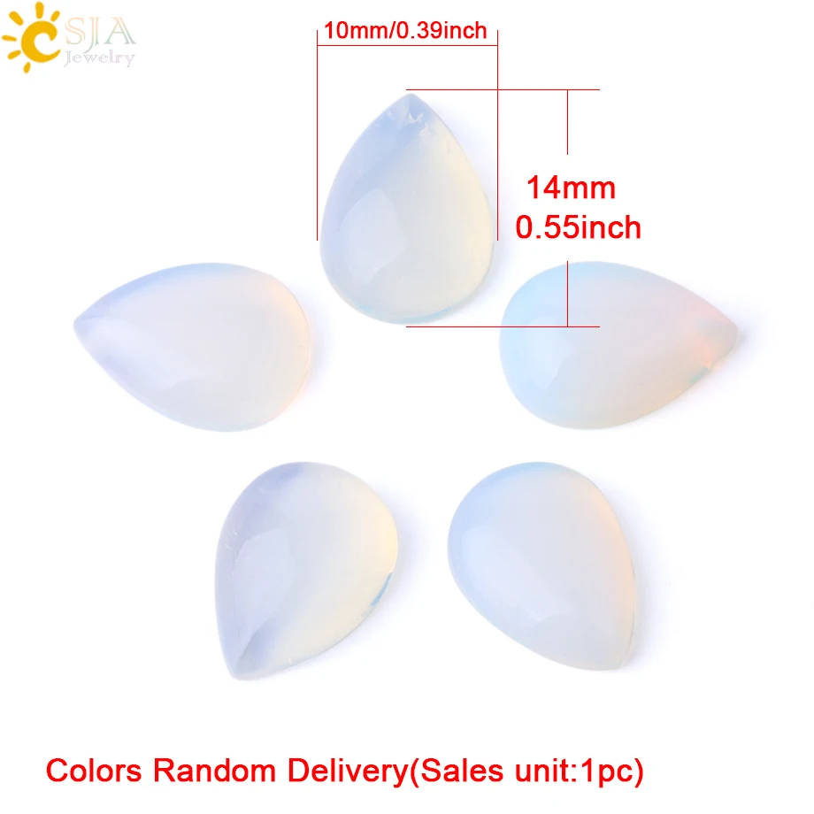 Opal-10x14mm CSJA Натуральный Камень Каплевидный кабошон основа бусины для ручного ремесла ювелирных изделий Аксессуары DIY кольцо серьги 13x18 мм 10x14 мм F838 - Цвет: Opal-10x14mm